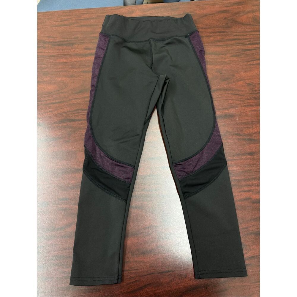 S2 Sportswear Black and Purple Athletic Leggings Size Small